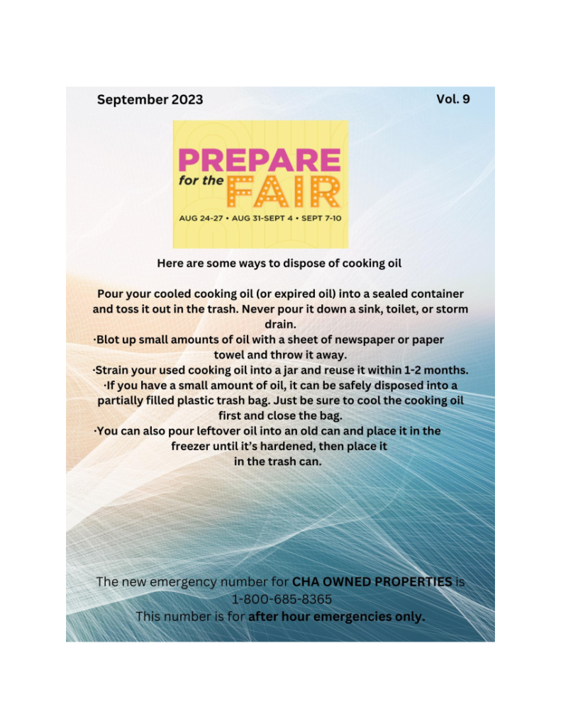 Newsletter Prepare for the Fair